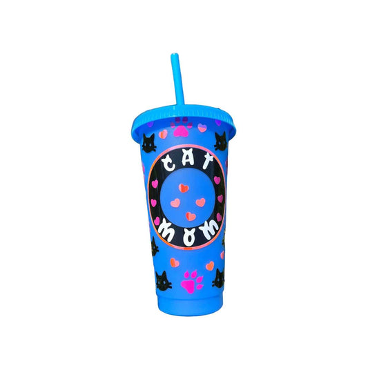 Cat Mom 24oz, Color Changing Cup Sewchipper