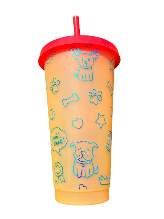 Doodle Dog 24 oz, Color Changing Cup Sewchipper